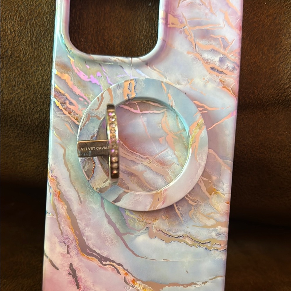 Marble Pattern Phone Case with Ring Holder - Picture 2 of 6
